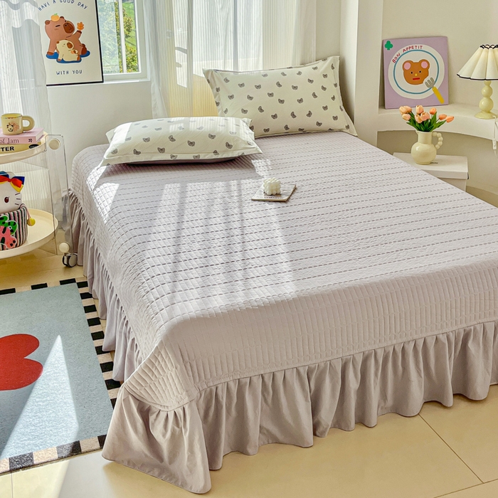 91家纺网 家纺一手货源 找家纺 尚美 2026新款简约印花床盖四件套 蝶恋