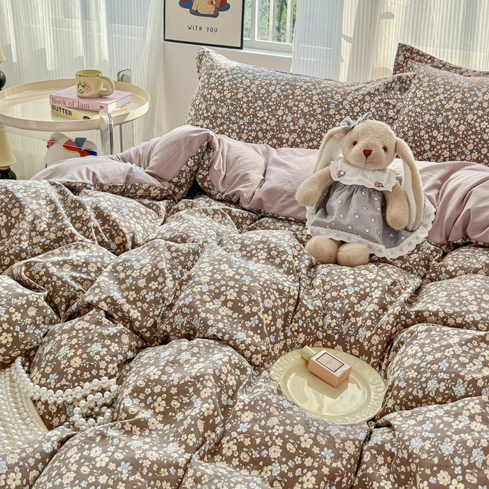 91家纺网 家纺一手货源 找家纺 尚美 2026新款简约印花床盖四件套 复古田园