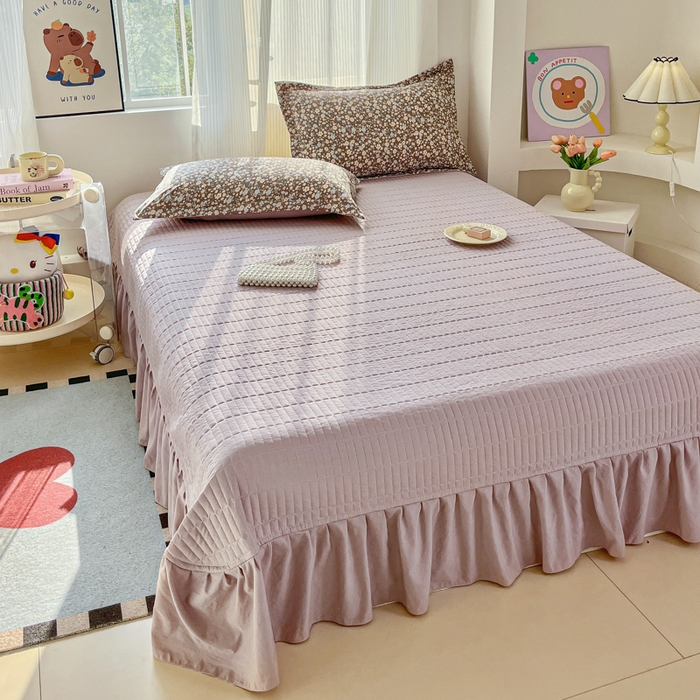 91家纺网 家纺一手货源 找家纺 尚美 2026新款简约印花床盖四件套 复古田园