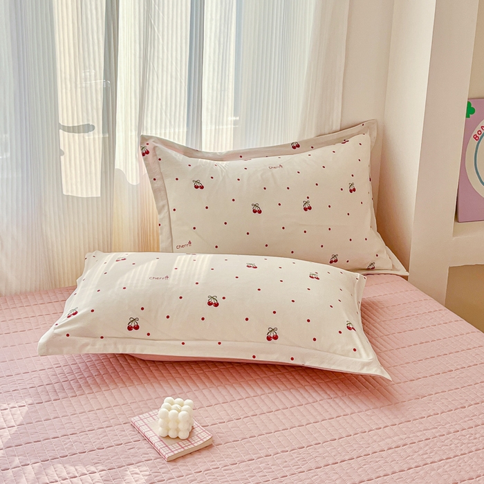 91家纺网 家纺一手货源 找家纺 尚美 2026新款简约印花床盖四件套 红樱