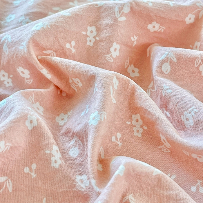 91家纺网 家纺一手货源 找家纺 尚美 2026新款简约印花床盖四件套 花间-豆沙