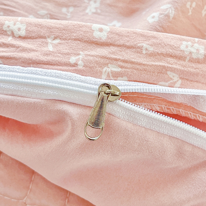 91家纺网 家纺一手货源 找家纺 尚美 2026新款简约印花床盖四件套 花间-豆沙