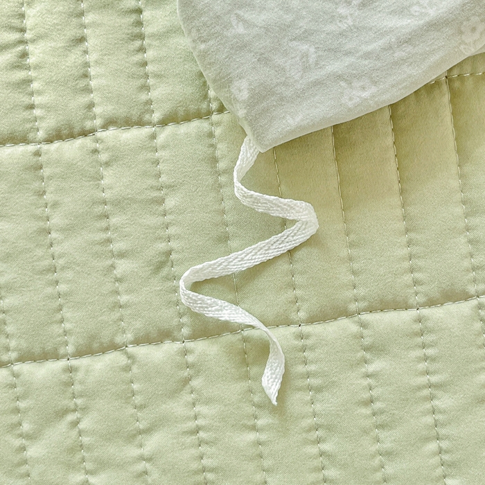 91家纺网 家纺一手货源 找家纺 尚美 2026新款简约印花床盖四件套 花间-绿