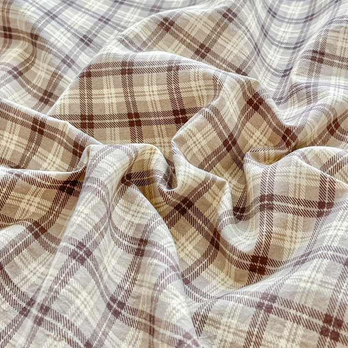 91家纺网 家纺一手货源 找家纺 尚美 2026新款简约印花床盖四件套 奶咖格