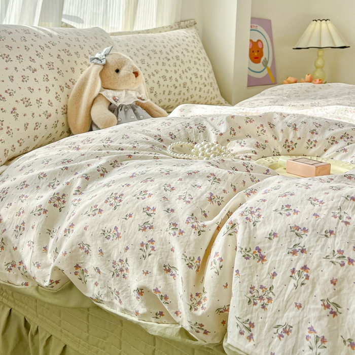 91家纺网 家纺一手货源 找家纺 尚美 2026新款简约印花床盖四件套 奶碎花