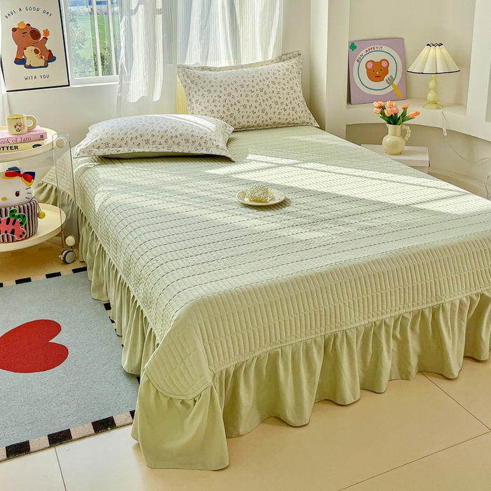 91家纺网 家纺一手货源 找家纺 尚美 2026新款简约印花床盖四件套 奶碎花