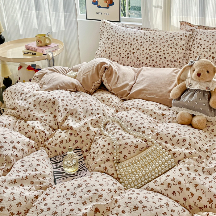 91家纺网 家纺一手货源 找家纺 尚美 2026新款简约印花床盖四件套 素汐