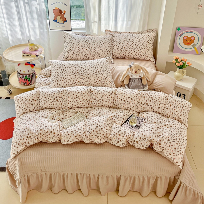 91家纺网 家纺一手货源 找家纺 尚美 2026新款简约印花床盖四件套 素汐