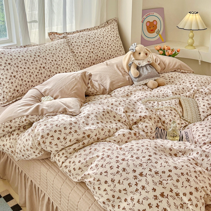 91家纺网 家纺一手货源 找家纺 尚美 2026新款简约印花床盖四件套 素汐