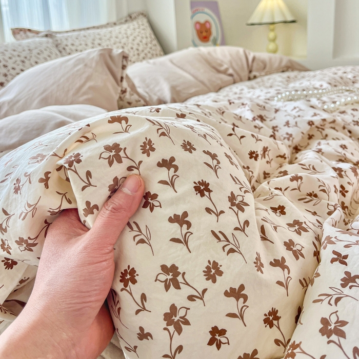 91家纺网 家纺一手货源 找家纺 尚美 2026新款简约印花床盖四件套 素汐