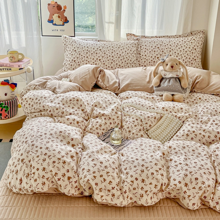 91家纺网 家纺一手货源 找家纺 尚美 2026新款简约印花床盖四件套 素汐