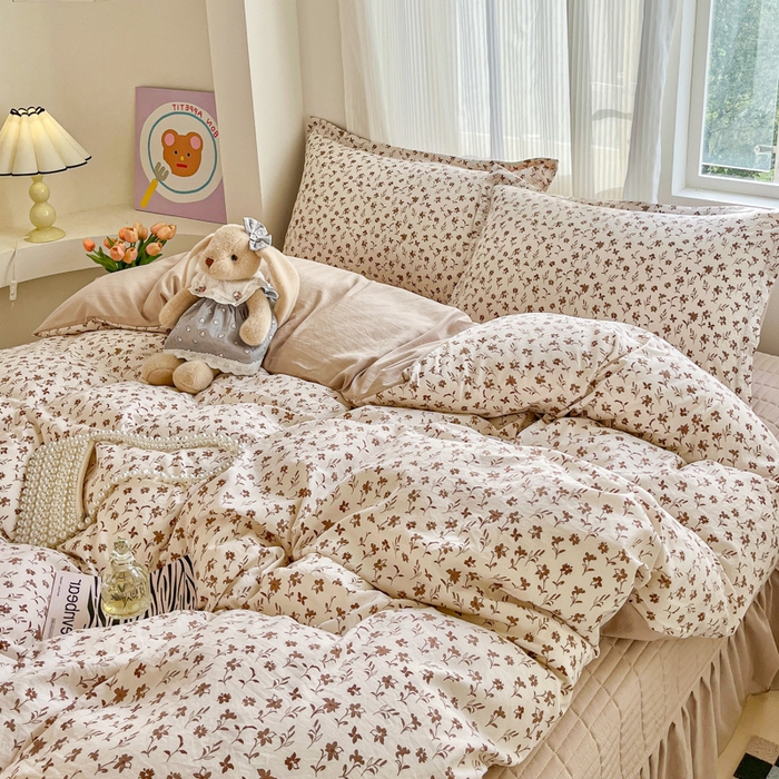 91家纺网 家纺一手货源 找家纺 尚美 2026新款简约印花床盖四件套 素汐