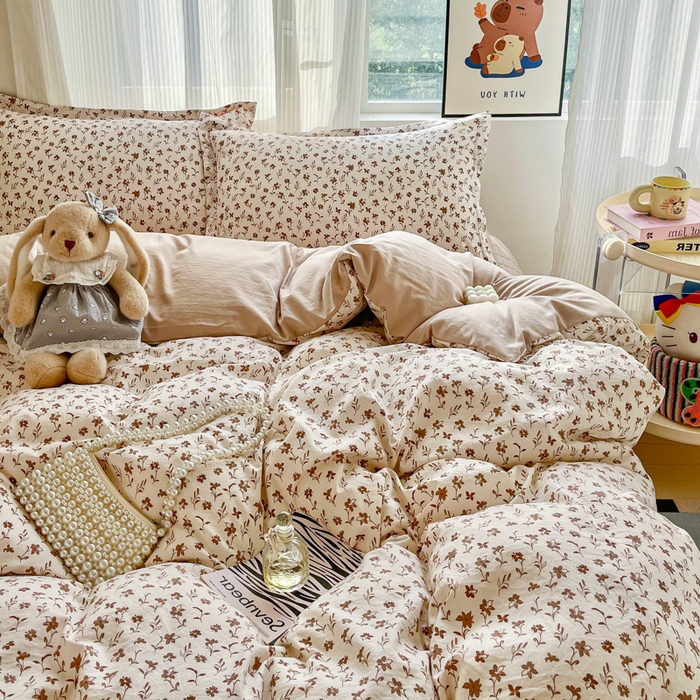 91家纺网 家纺一手货源 找家纺 尚美 2026新款简约印花床盖四件套 素汐