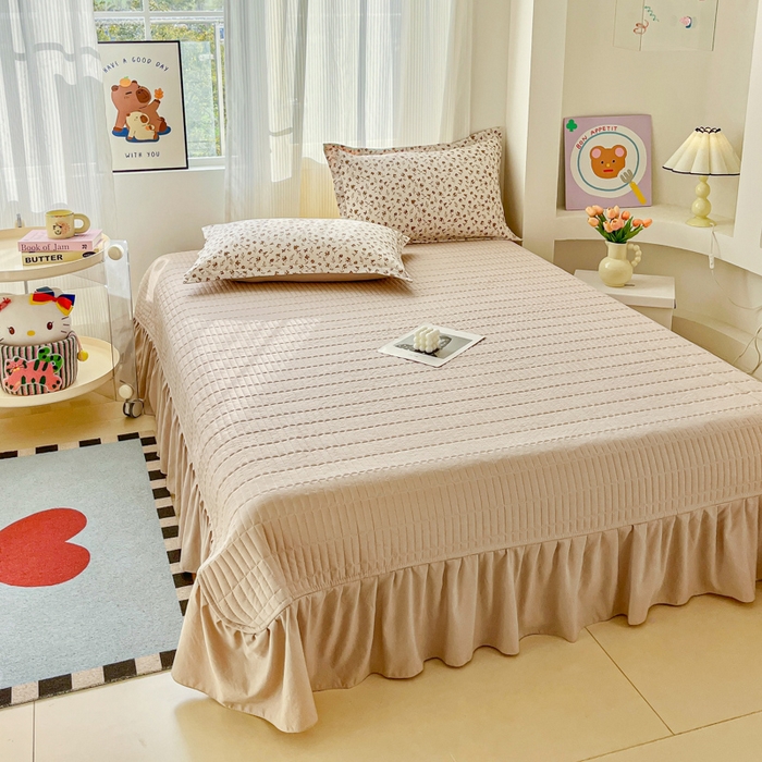 91家纺网 家纺一手货源 找家纺 尚美 2026新款简约印花床盖四件套 素汐