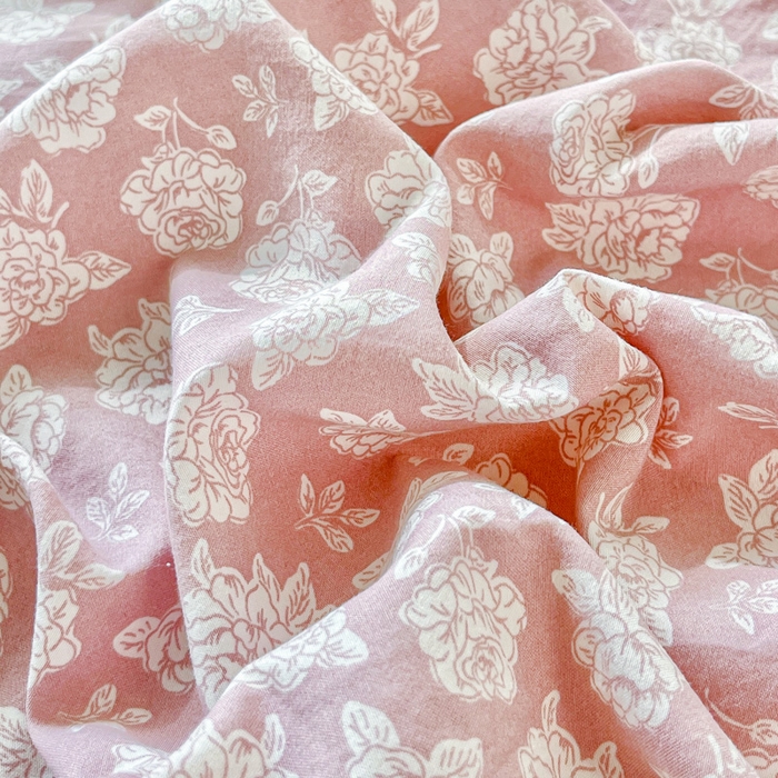 91家纺网 家纺一手货源 找家纺 尚美 2026新款简约印花床盖四件套 雾花-豆沙