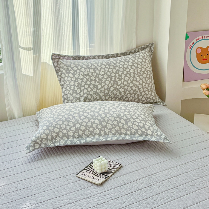 91家纺网 家纺一手货源 找家纺 尚美 2026新款简约印花床盖四件套 雾花-灰