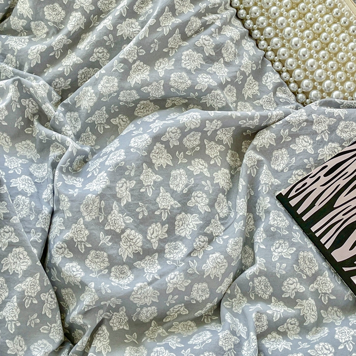 91家纺网 家纺一手货源 找家纺 尚美 2026新款简约印花床盖四件套 雾花-灰