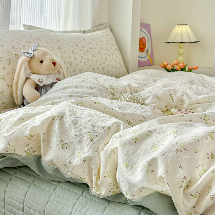 91家纺网 家纺一手货源 找家纺 尚美 2026新款简约印花床盖四件套 小兔花房