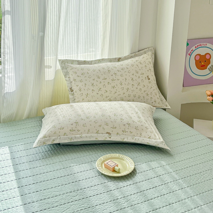 91家纺网 家纺一手货源 找家纺 尚美 2026新款简约印花床盖四件套 小兔花房