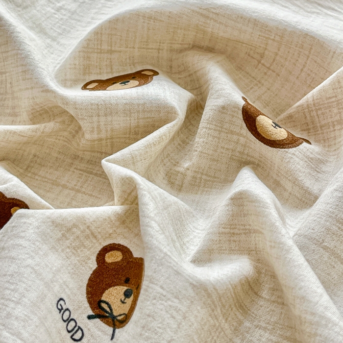 91家纺网 家纺一手货源 找家纺 尚美 2026新款简约印花床盖四件套 熊多多