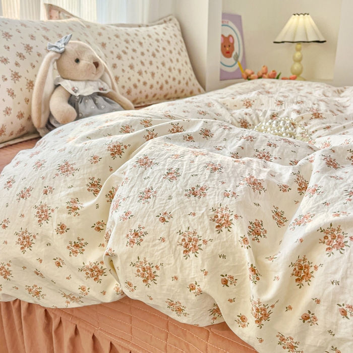 91家纺网 家纺一手货源 找家纺 尚美 2026新款简约印花床盖四件套 织梦-豆沙