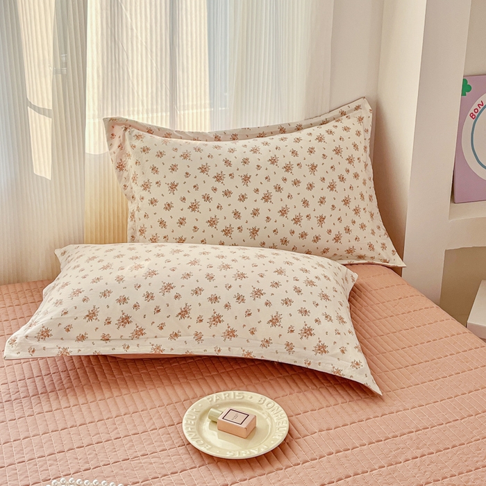 91家纺网 家纺一手货源 找家纺 尚美 2026新款简约印花床盖四件套 织梦-豆沙