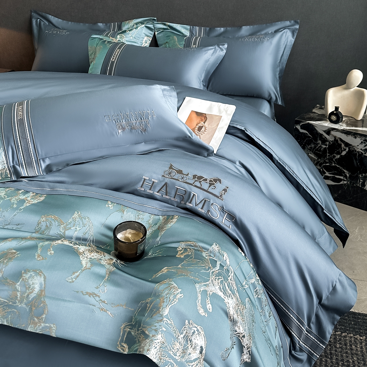 91家纺网 家纺一手货源 找家纺 （总）置顶家纺 2026新款马年爱马亲肤提花刺绣系列四件套