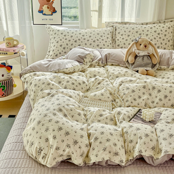 91家纺网 家纺一手货源 找家纺 尚美 2026新款简约印花床盖四件套 织梦-灰