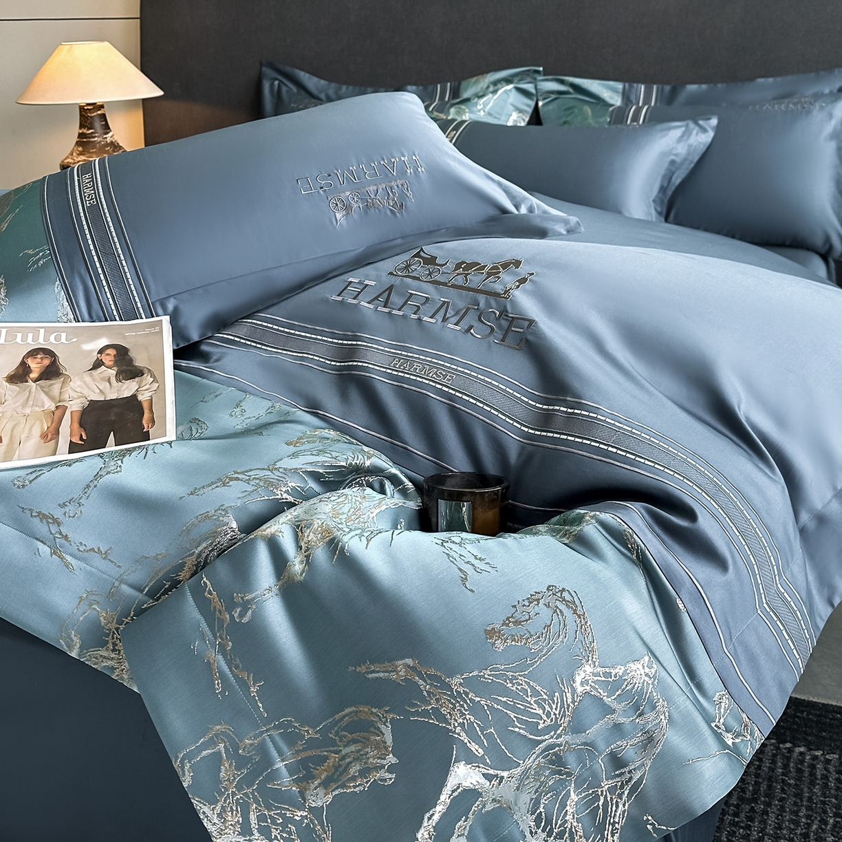 91家纺网 家纺一手货源 找家纺 （总）置顶家纺 2026新款马年爱马亲肤提花刺绣系列四件套