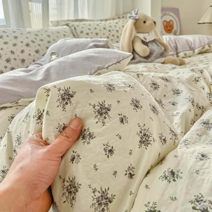 91家纺网 家纺一手货源 找家纺 尚美 2026新款简约印花床盖四件套 织梦-灰