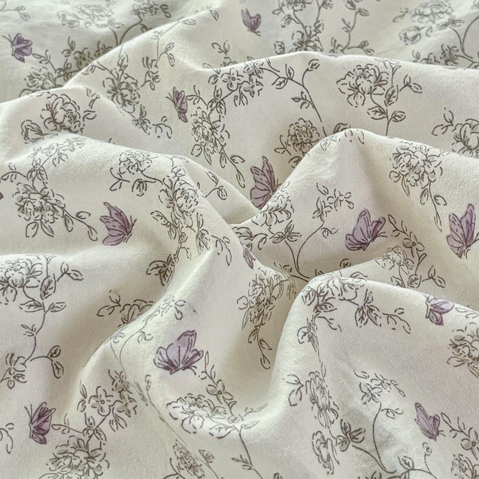 91家纺网 家纺一手货源 找家纺 尚美 2026新款简约印花床盖四件套 紫絮