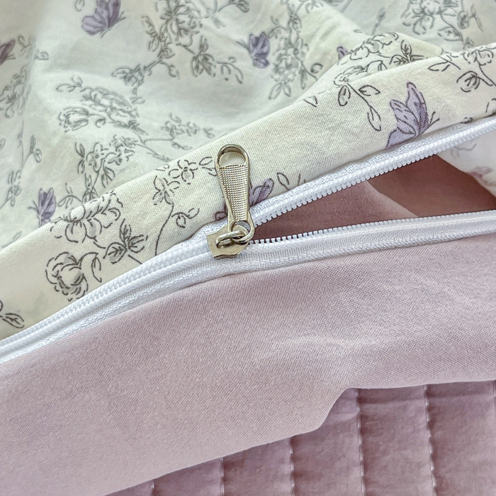 91家纺网 家纺一手货源 找家纺 尚美 2026新款简约印花床盖四件套 紫絮