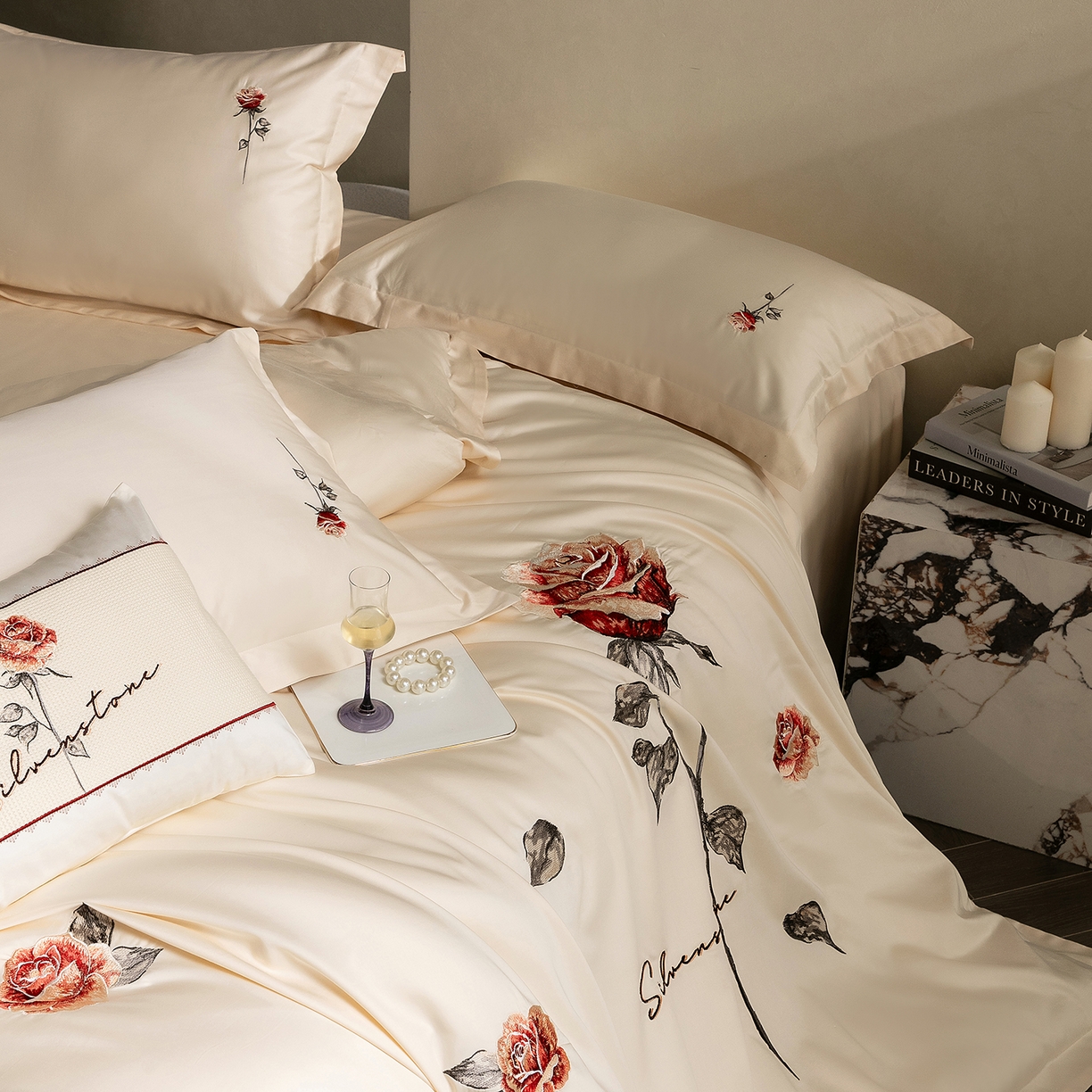 91家纺网 家纺一手货源 找家纺 （总）东方合美（原：皇家传奇） 2026春夏新款长绒棉纯棉刺绣四件套-温情蜜意