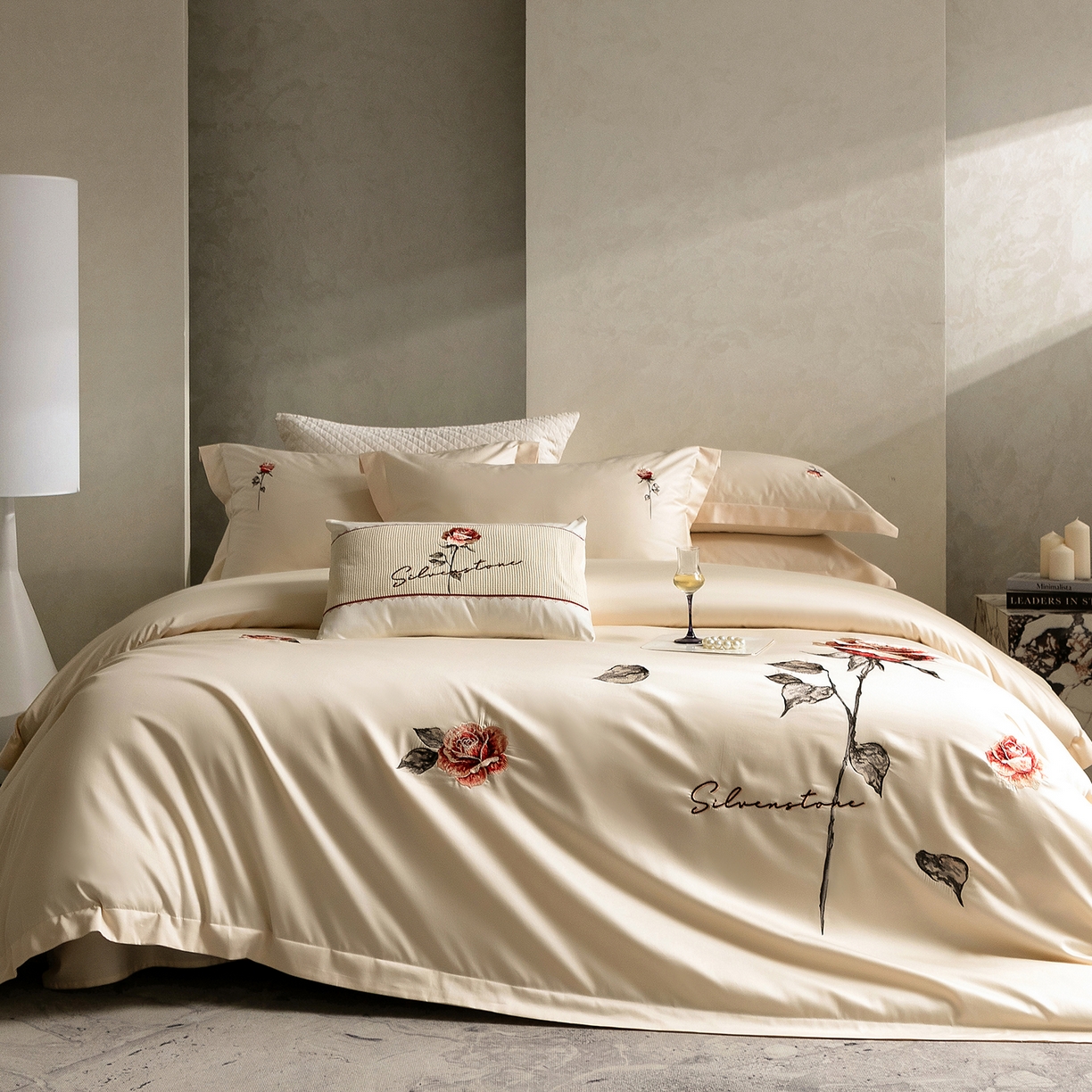 91家纺网 家纺一手货源 找家纺 东方合美（原：皇家传奇） 2026春夏新款长绒棉纯棉刺绣四件套-温情蜜意 温情蜜意-香槟