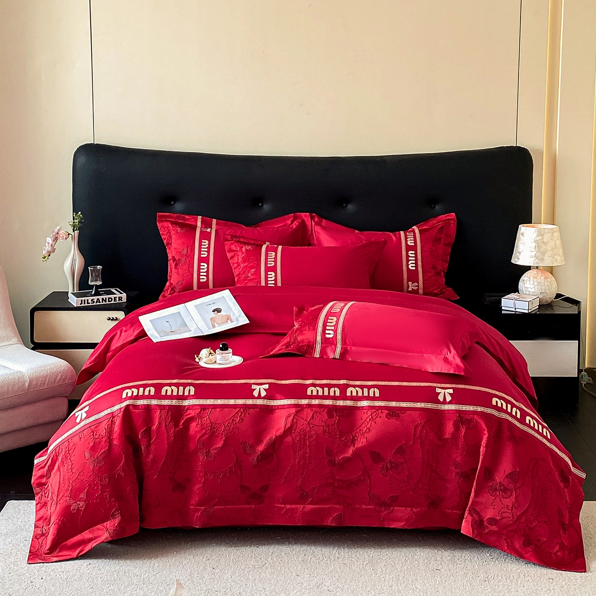 91家纺网 家纺一手货源 找家纺 （总）置顶家纺 2026新款春夏乐芙亲肤提花刺绣系列四件套