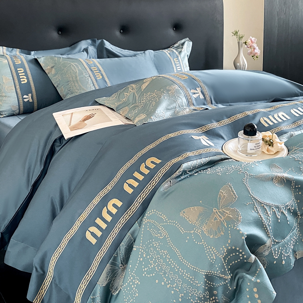 91家纺网 家纺一手货源 找家纺 （总）置顶家纺 2026新款春夏乐芙亲肤提花刺绣系列四件套