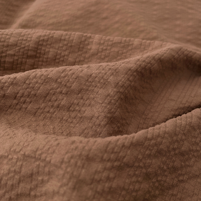 91家纺网 家纺一手货源 找家纺 卡迪熊家纺 2026新款软糯泡芙纱纯色四件套 泡芙-焦糖浓棕