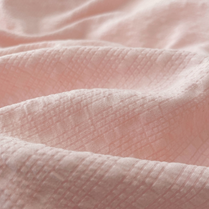 91家纺网 家纺一手货源 找家纺 卡迪熊家纺 2026新款软糯泡芙纱纯色四件套 泡芙-桃雾柔粉