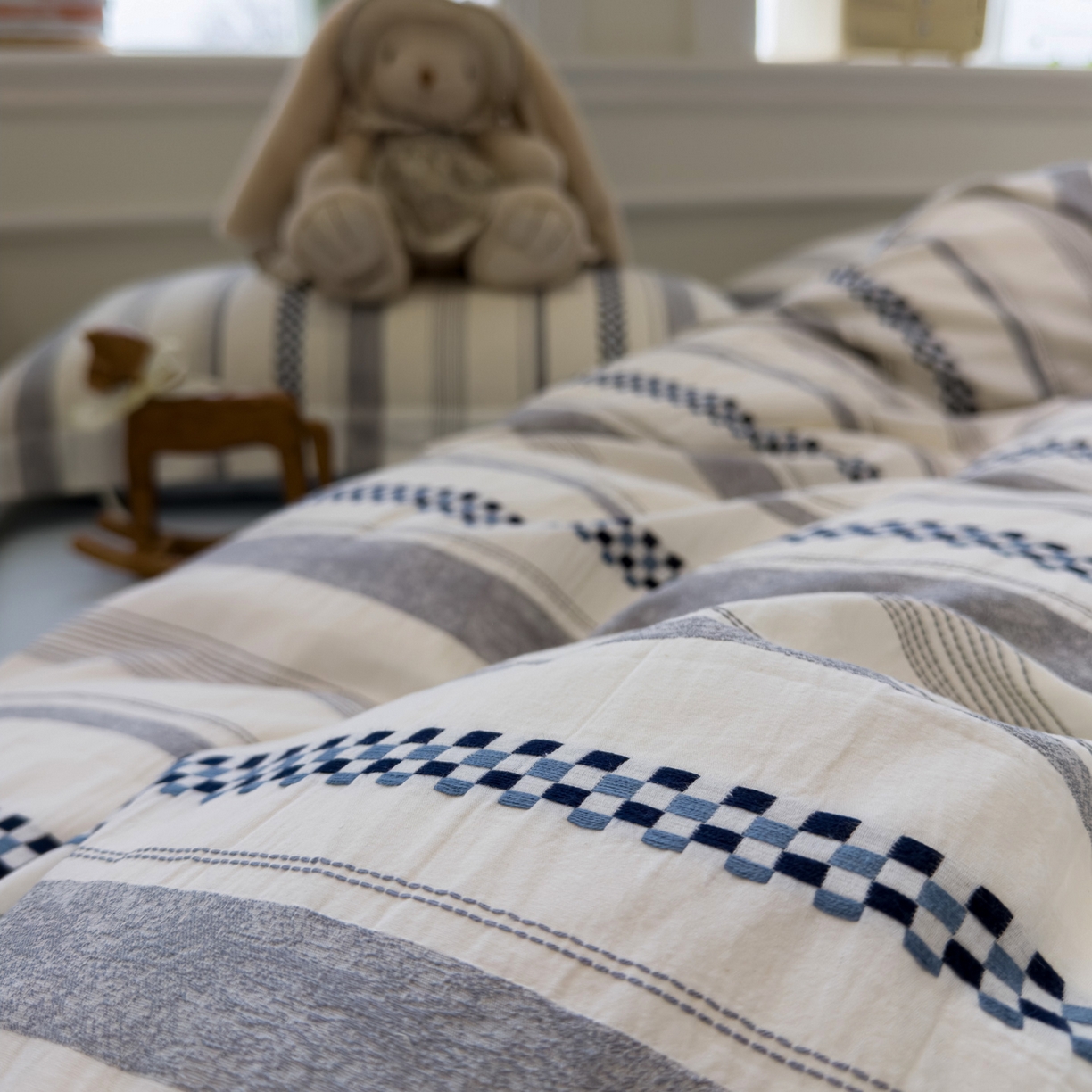 91家纺网 家纺一手货源 找家纺 （总）眠博士 2026新款全棉纯棉水洗色织提花股线四件套