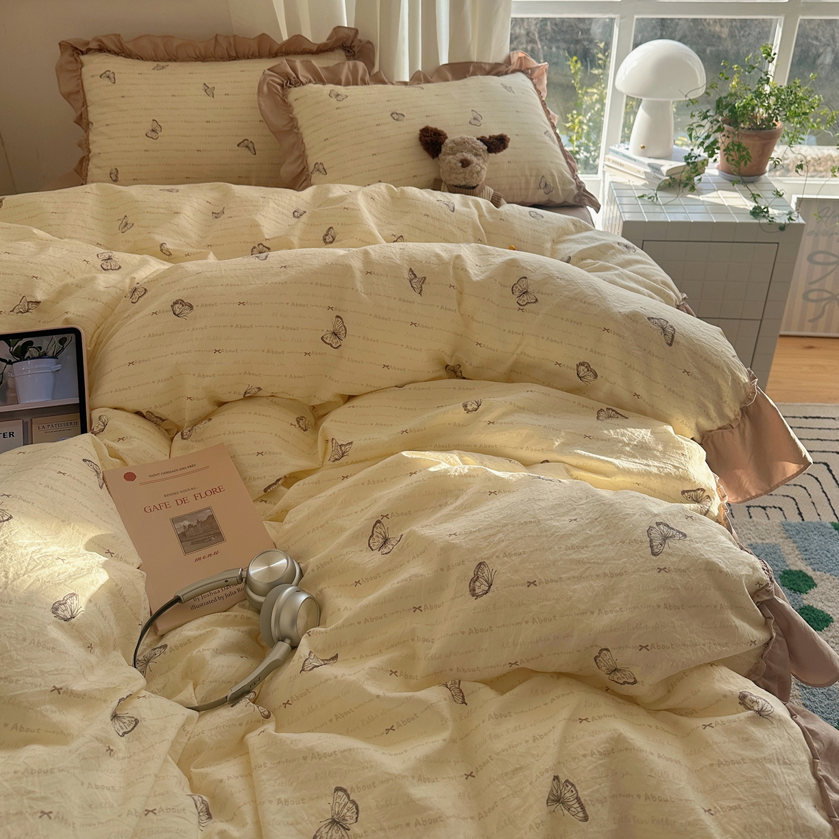 91家纺网 家纺一手货源 找家纺 （总）韩都家居 2026新款韩系大花边系列古棉四件套