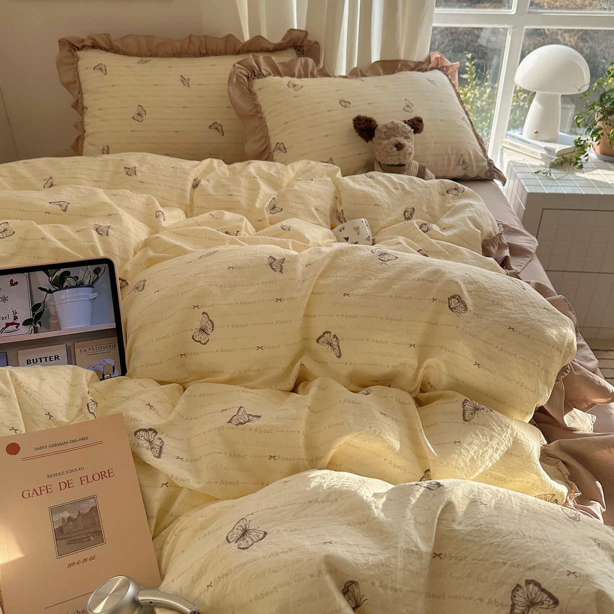 91家纺网 家纺一手货源 找家纺 （总）韩都家居 2026新款韩系大花边系列古棉四件套