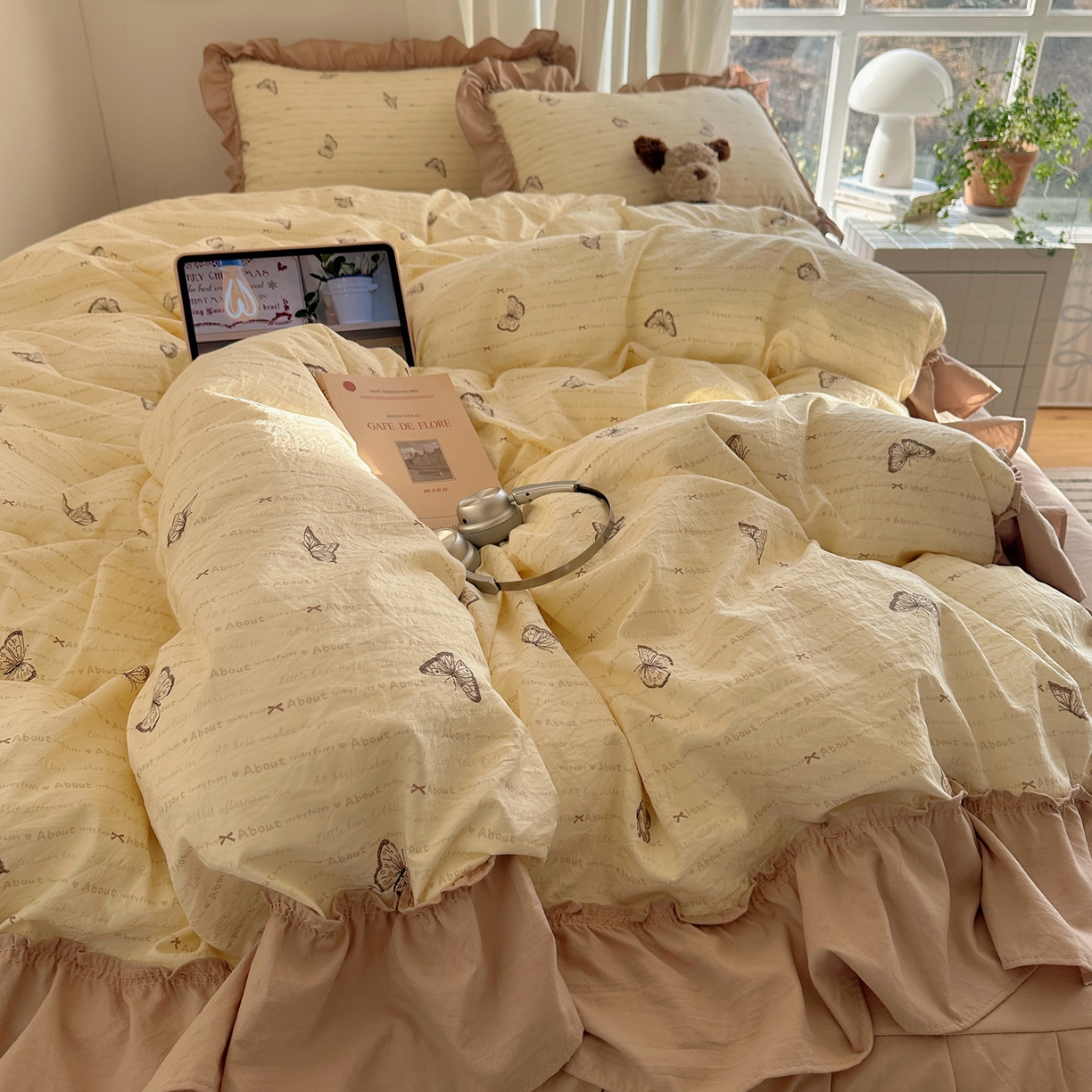 91家纺网 家纺一手货源 找家纺 （总）韩都家居 2026新款韩系大花边系列古棉四件套