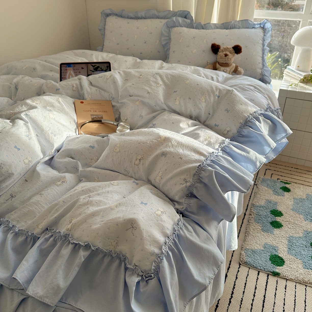 91家纺网 家纺一手货源 找家纺 （总）韩都家居 2026新款韩系大花边系列古棉四件套