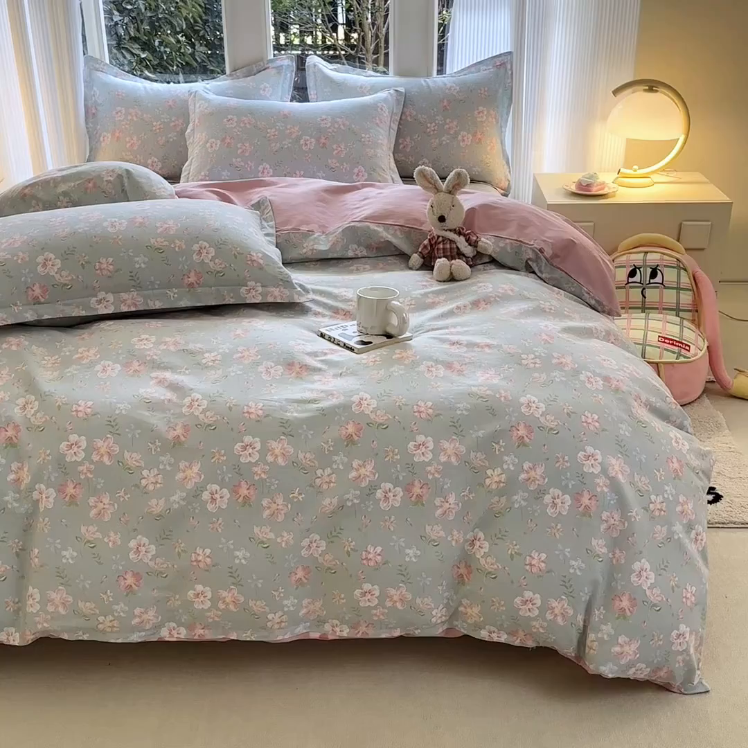 91家纺网 家纺一手货源 找家纺 帛织澜家纺 2026新款A类新疆全棉12868单品印花全棉纯棉被套系列（预留缩水，提供质检报告） 恋恋花开