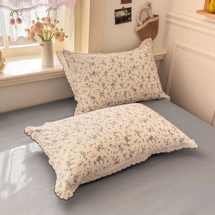 91家纺网 家纺一手货源 找家纺 （总）富米莱（原臻工厂） 2026新款A类仿棉古法水洗棉法式全棉花边四件套