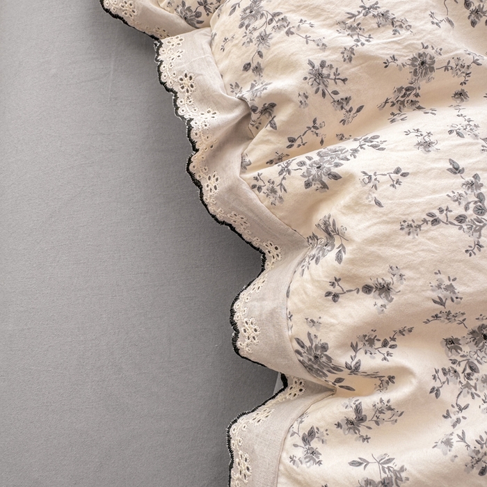 91家纺网 家纺一手货源 找家纺 （总）富米莱（原臻工厂） 2026新款A类仿棉古法水洗棉法式全棉花边四件套