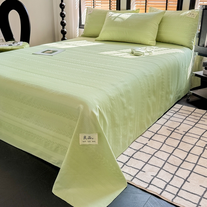 91家纺网 家纺一手货源 找家纺 （总）眠博士 2026新款全棉纯棉华夫格麦穗 床单单件床单单品单床单