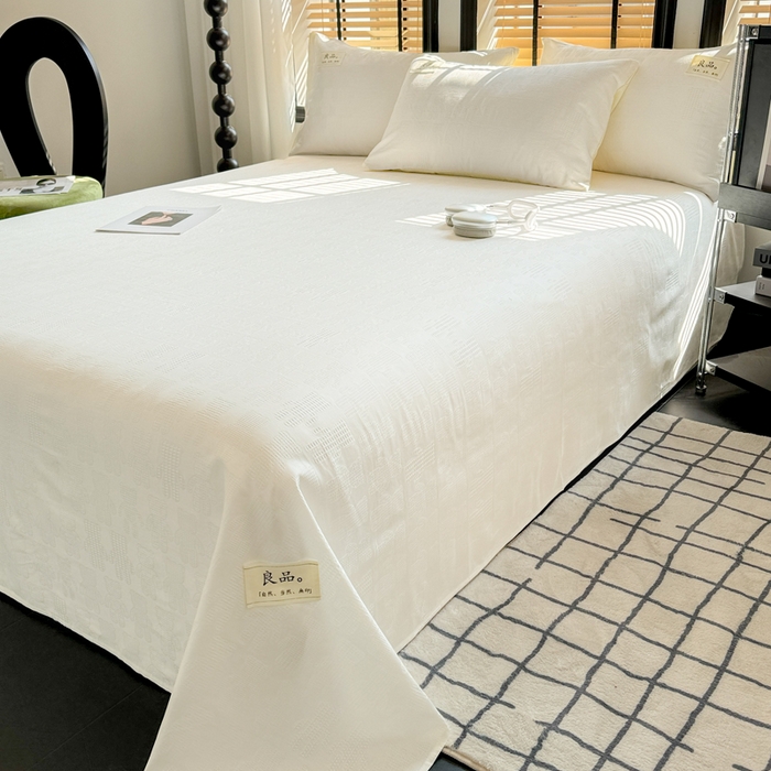 91家纺网 家纺一手货源 找家纺 （总）眠博士 2026新款全棉纯棉华夫格麦穗 床单单件床单单品单床单