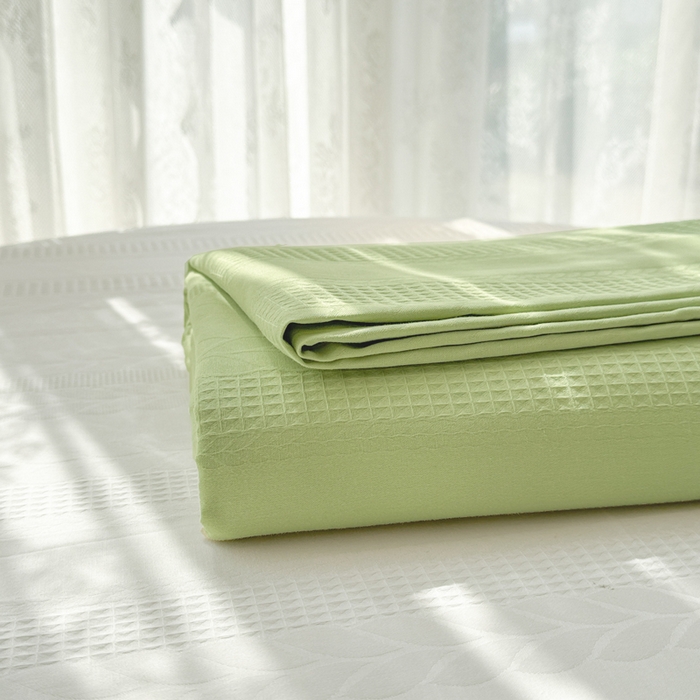 91家纺网 家纺一手货源 找家纺 眠博士 2026新款全棉纯棉华夫格麦穗 床单单件床单单品单床单 床单-麦穗绿