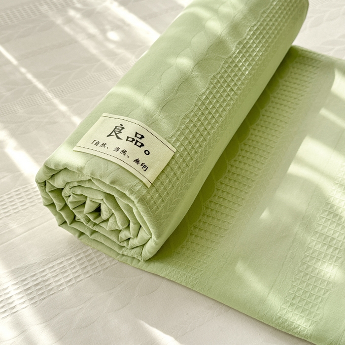 91家纺网 家纺一手货源 找家纺 眠博士 2026新款全棉纯棉华夫格麦穗 床单单件床单单品单床单 床单-麦穗绿